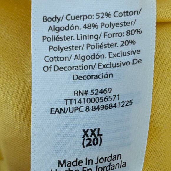 TIME AND TRU Yellow Daisy High Rise Pull-On Shorts; Size XXL (20) - Picture 4 of 5